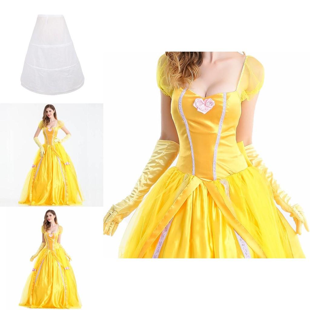 Enchanting Princess Belle Cosplay Fancy Dress For Halloween And Parties