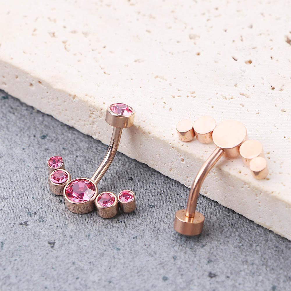 Party Bar Gifts 316L Surgical Steel Men Belly Button Ring Crystal Body Jewelry Curved Navel Ring