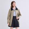 BETU Women's Autumn Color-Block Lyocell Trench Coat