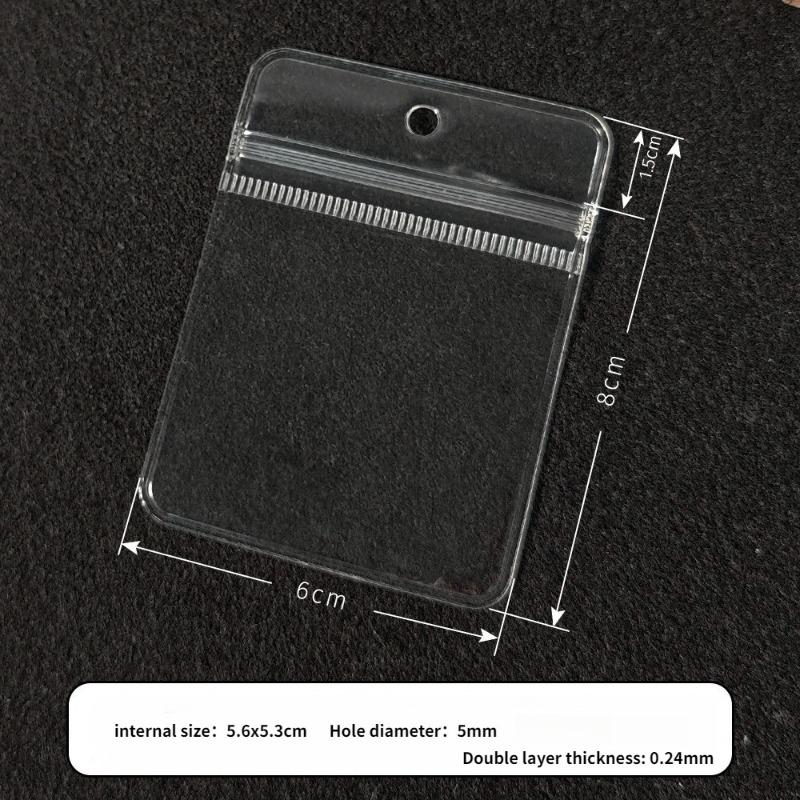 100pcs PVC Self Sealing Bag Thicken Highly Transparent and Scratch Resistant Plastic Pouchs Jewelry Brooch Bracelet Storage Packaging Pockets