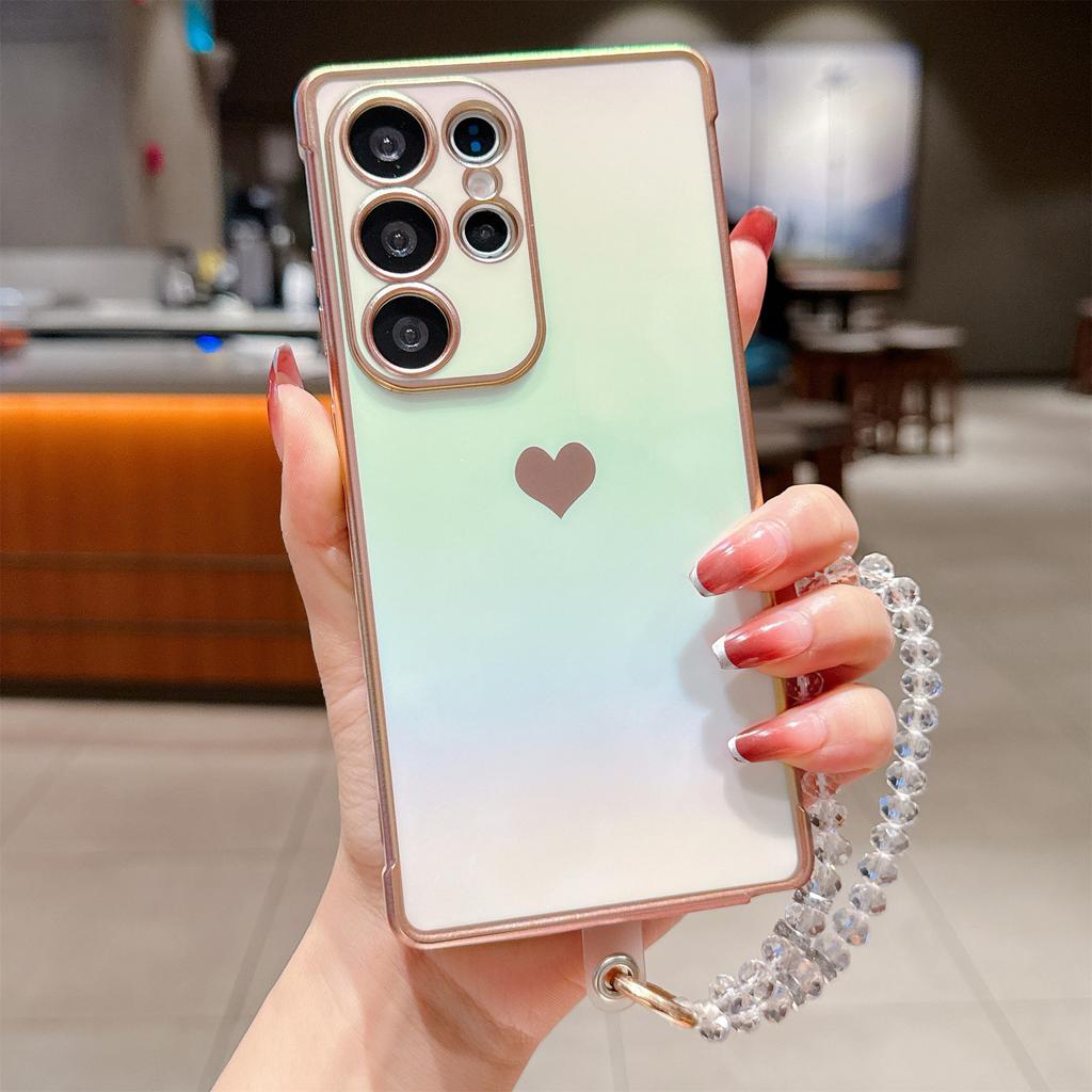 Použitelné pro pouzdro na mobilní telefon Samsung S25ultra Samsung S24 Silikonová strana Láska S23 Nová křišťálová šňůrka