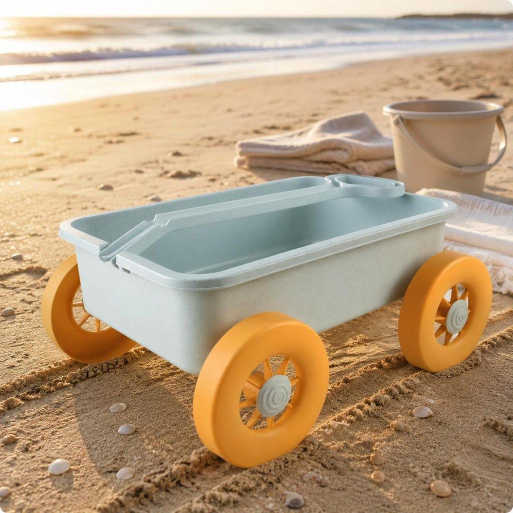 Children Sand Play Equipm Portable Beach Trolley Toy for Kids Active