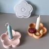 Floral Silicone Candle Holder Tray Food Grade Safe Flexible Long Candle Tray For Home Decor Party Centerpiece