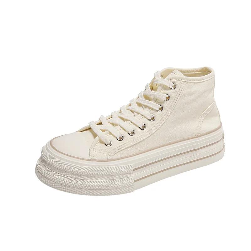 Modische Damen Canvas Schuhe High Top Lässige Bequeme Schuhe für Damen 2024 Plateau Vielseitige Sneaker Personalisierte Skate Schuhe