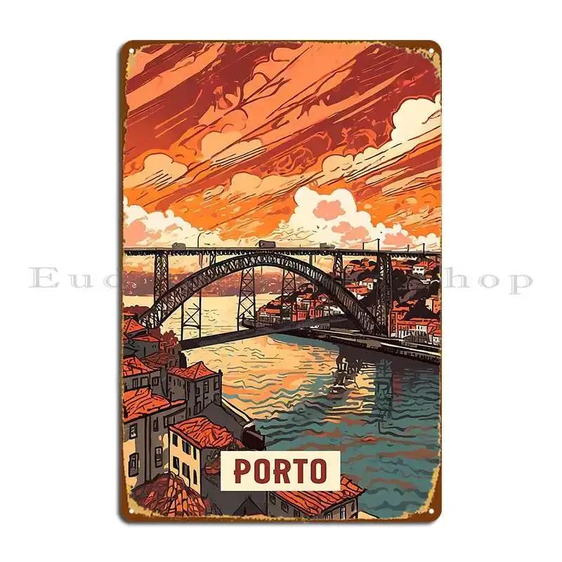 Porto Metal Sign Wall Mural Party Wall Mural Wall Decor Create Tin Sign Poster 20x30cm(7.8x11.8inch)