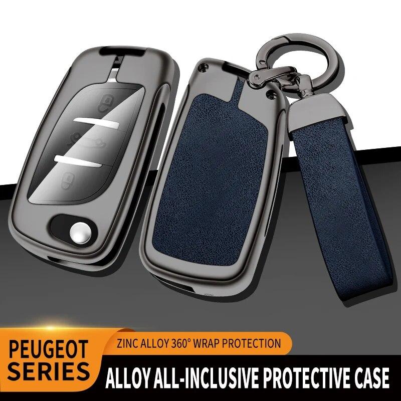 

Кожаный чехол для ключей из цинкового сплава для Citroen C2 C3 C4 C5 C6 C8 DS4 для Peugeot 107 207 306 307 407 308 607, аксессуары