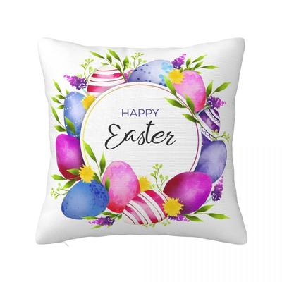 Happy Easter Pillow Cover Egg Soft Pillow Case Cushion Cover Fashion Pattern Pillowcases For Chair Sofa Home Decoration