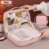 Tote Pu Fashion Women Travel Makeup Bag Large Capacity Organizer Cosmetic Toiletry Pouch Detachable Double Layer Makeup Bag