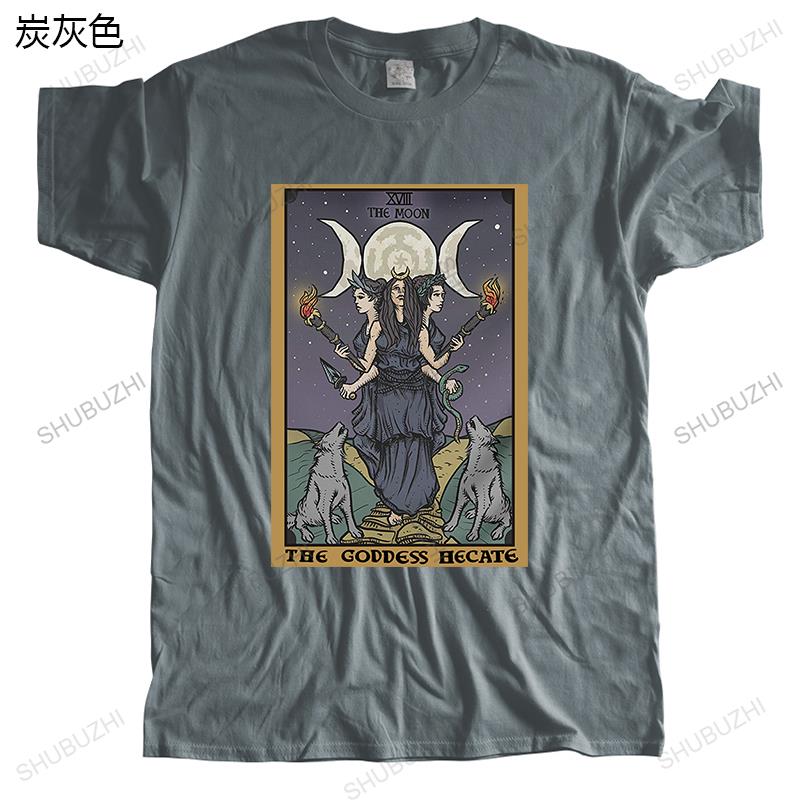 Homme t shirt Brand Clothing summer men t-shirt Triple Moon THE Goddess Hecate Witch New Cotton tee-shirt male streetwear tees