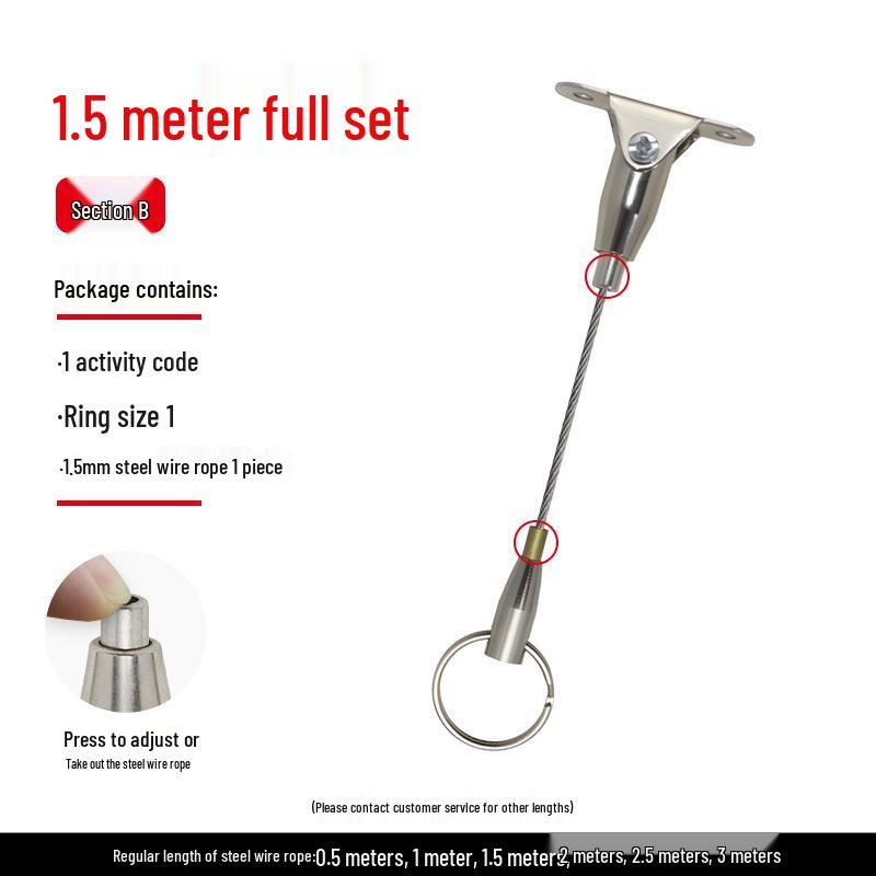 Steel Wire Rope Self-Locking Adjustable Ceiling Picture & Sign Hanger