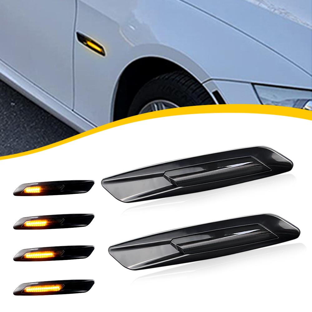 2PCS For BMW E81 E87 E82 E88 E90 E91 E92 E93 E60 E61 X1 E84 X3 E83 12V Car LED Flashing Dynamic Turn Signal Side Marker Lamp