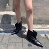 Fashion Fashion Snap Pointed Toe Low Heel Booties Women Spring and Autumn New Outside Wear Metal Buckle Sleeve Single Boots
