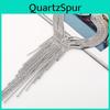 Fashionable Rhinestone Decorative Long Tassel Design Women Metal Necklace For Fashionable Women Spring