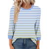 Women's Fashion Casual Seven Sleeve T-Shirt Print Round Neck Top