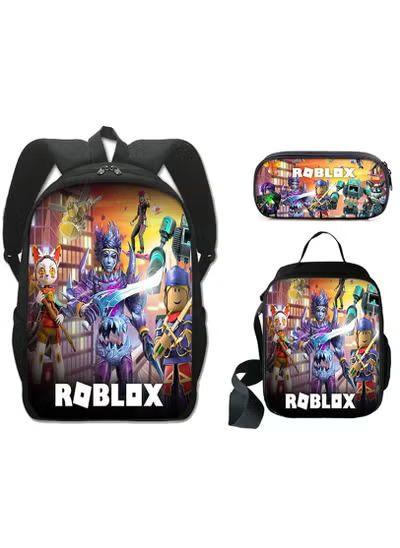 Roblox Student Schoolbag Korean Version Of Primary And Secondary School Backpack Ins Style Fashion Trend Backpack Three-Piece Set