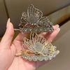 1PC Zinc Alloy Rhinestone Butterfly Twist Clip, High-end Light Luxury Word Clip, Elegant and Exquisite Headwear, Hair Accessorie