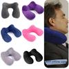 U-shaped Inflatable Neck Pillow Set For Travel With Camel Hump Design Soft And Comfortable