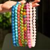 12mm Natural Stone Beaded Necklace: Vibrant, Non-Fading Crystal Clavicle Chain for Women