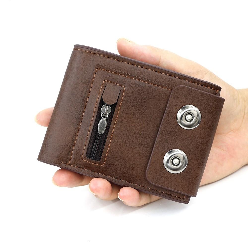 High Quality PU Leather Men's Wallet Short Portable Card Holder Bags Casual Multiple Card Slots Zero Wallet