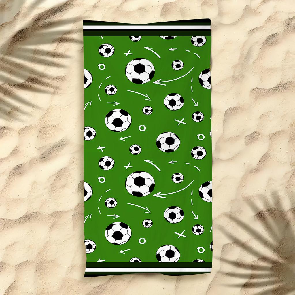 New Football Beach Towel Soccer Themed Microfiber Bath Towel for Adults Seaside Quick Dry Towel