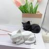 Estátua de Gato Dormindo, Miniatura de Gato Fofa para Mesa Estante, Decoração Geométrica Moderna Impressa em 3D Presente para Amantes de Gatos