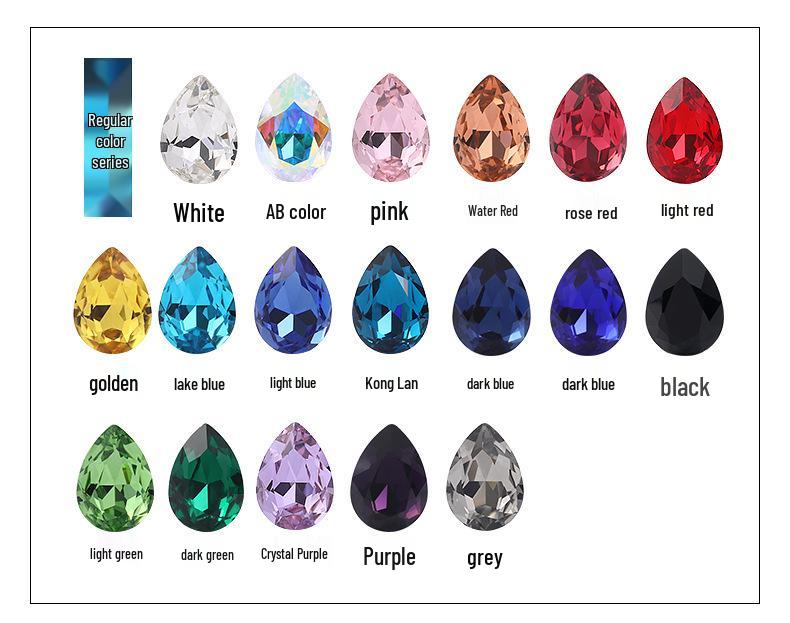 High-Grade K9 Teardrop Rhinestone DIY Jewelry Accessory - Silver-Plated Base with Irregular Crystal Glass Drill, Pointed Bottom