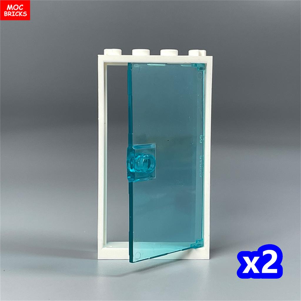 MOC Bricks Door 1x4x6 Window Fence Gate DIY Garden House Architecture Accessories Building Blocks Children's Toys