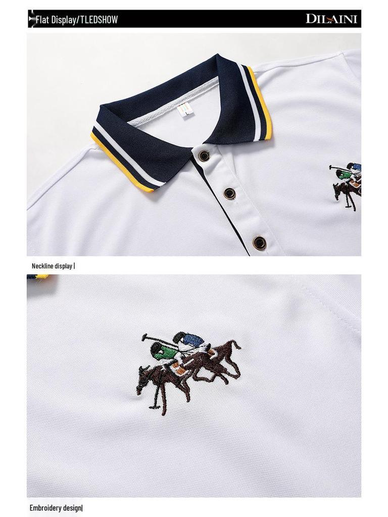 Men's Korean Style Short Sleeve Summer Polo Shirt - Solid Color Fashion Tee