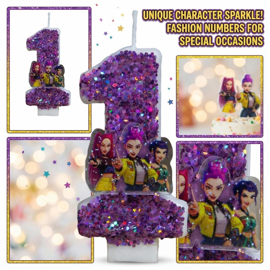 Fashion Cartoon Creative Birthday Candles Party Digital Candles