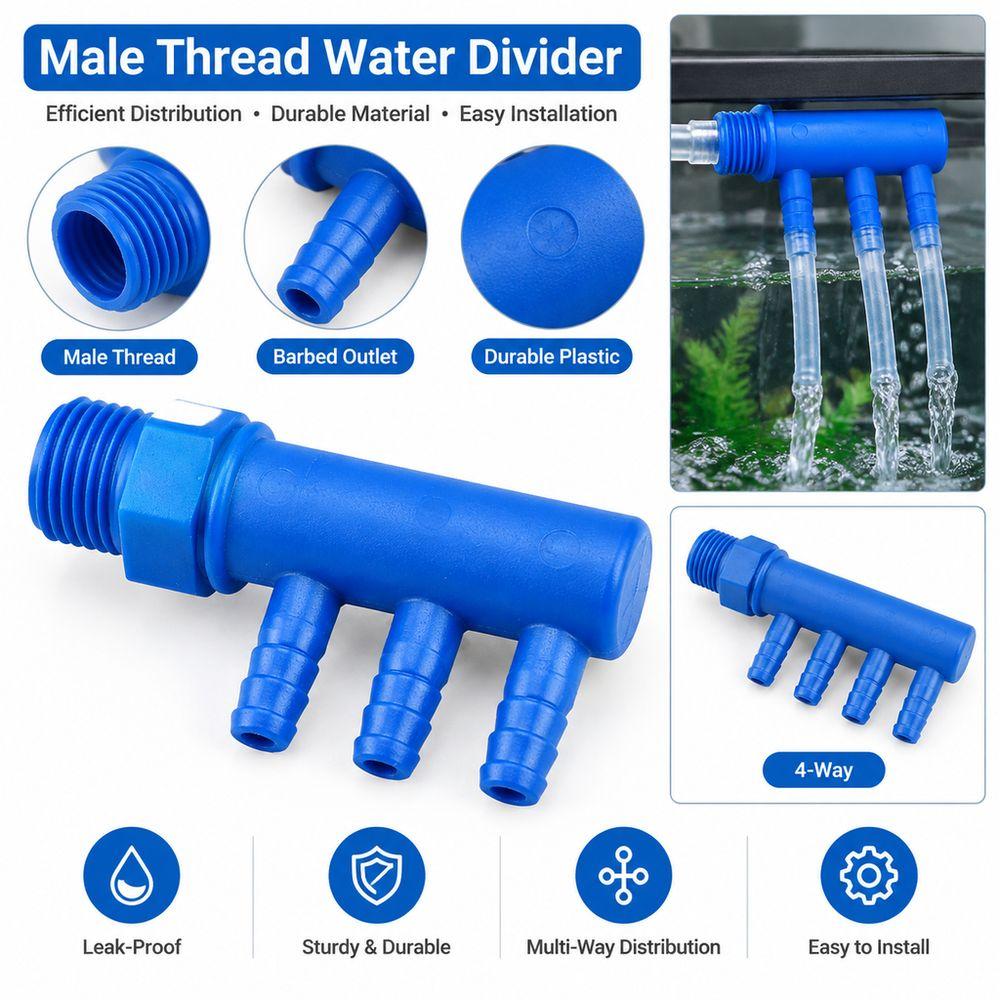 Plastic Aquarium Fish Tank Hose Connector Y Type Hose Splitter for Water Piping