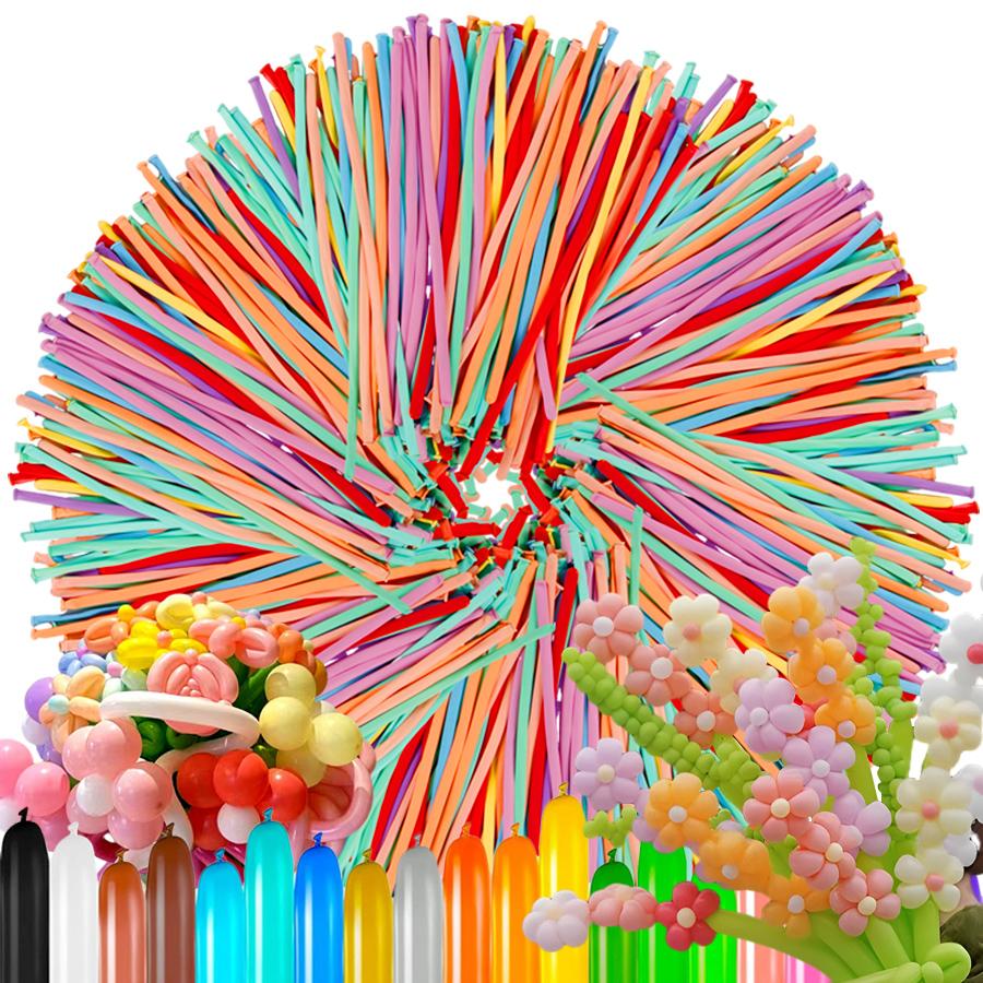 40/80/120pcs 26cm Strip Balloon with Mini Pump Colorful Artistic Balloon Birthday Party Festival Background Decoration Props