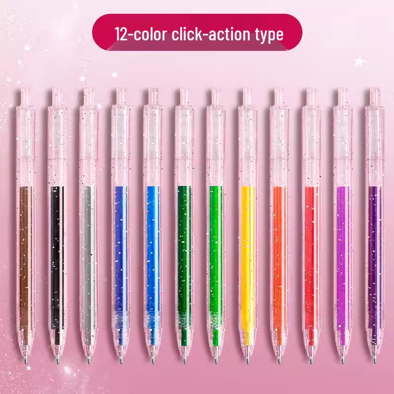 Luminous Color-Changing Glitter Gel Pen - Silver Light & Pearl Marker for Journaling