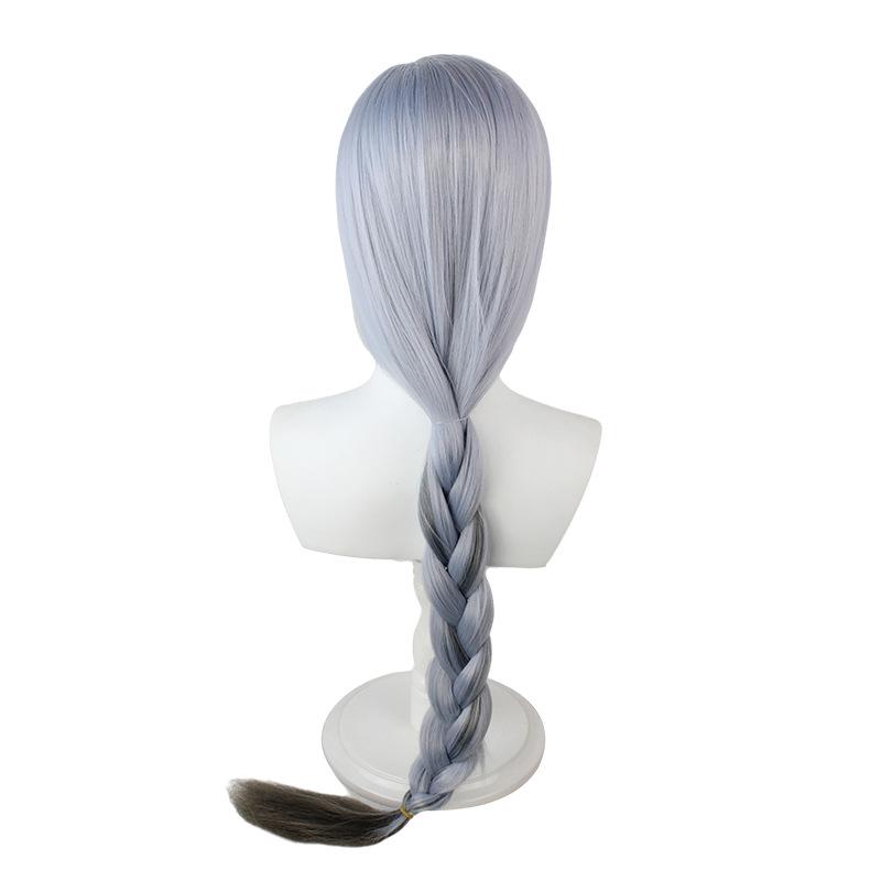 Shenhe Cosplay Wig with Light Blue Gradient Long Braid