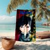 Personalized customized proof beach towel with Demon Slayer characters pattern - soft, absorbent, quick-drying, perfect swimming, camping&bathing
