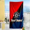 Manchester Customized Name Beach Towel Quick-Dry Soft Microfiber Perfect for Traveling Yoga Camping and Swimming