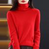 Women's Cowl Neck Wool Sweater: Slimming Autumn/Winter Cashmere Knit Base Layer, Long Sleeve.