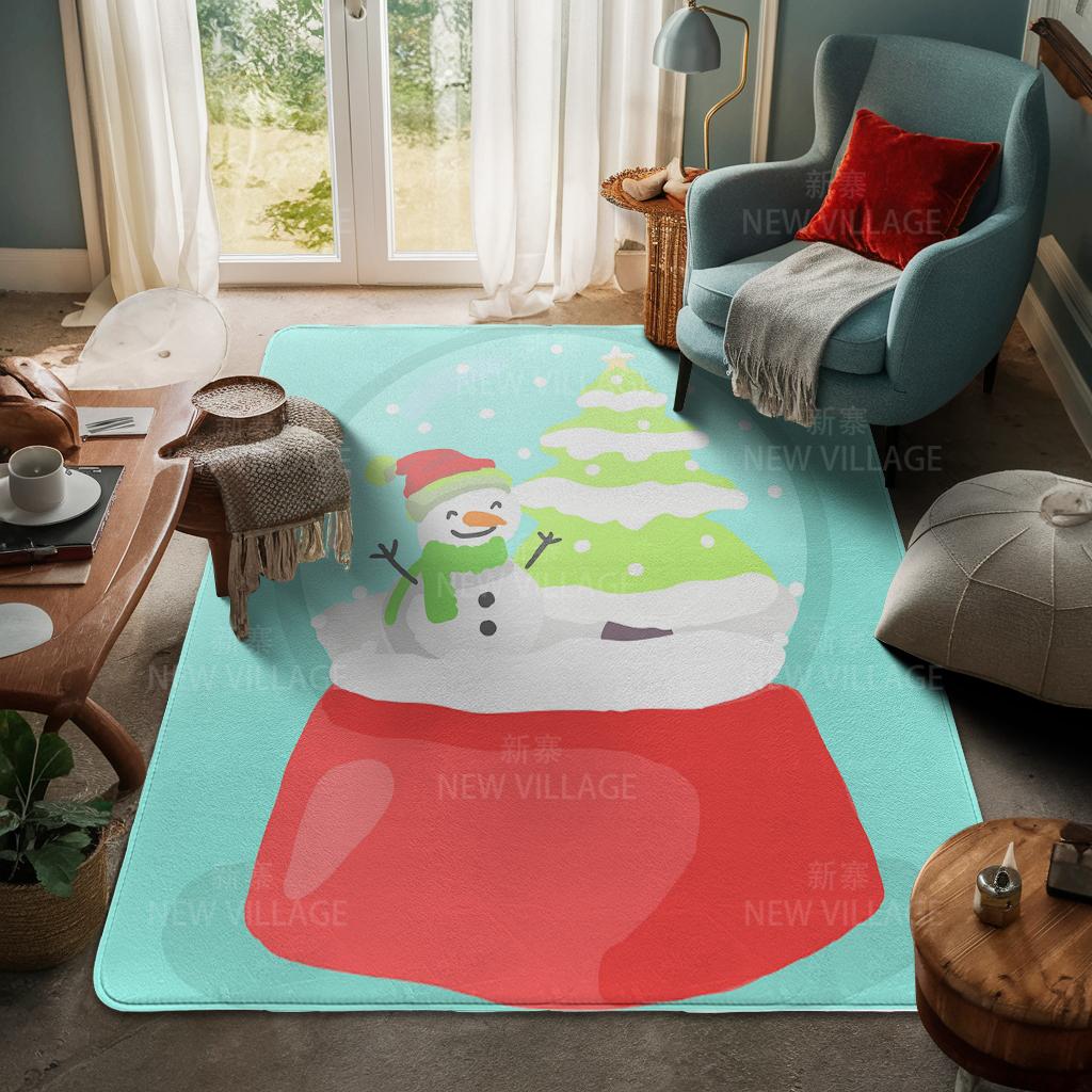 House Entrance Carpet Home Door Mat Living Room Bath Foot Bathroom Non-slip Water Absorption Rugs Bath Merry Christmas Winter