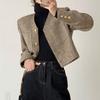 Cappotto corto elegante da donna stile francese per la primavera Giacca Tweed a maniche lunghe
