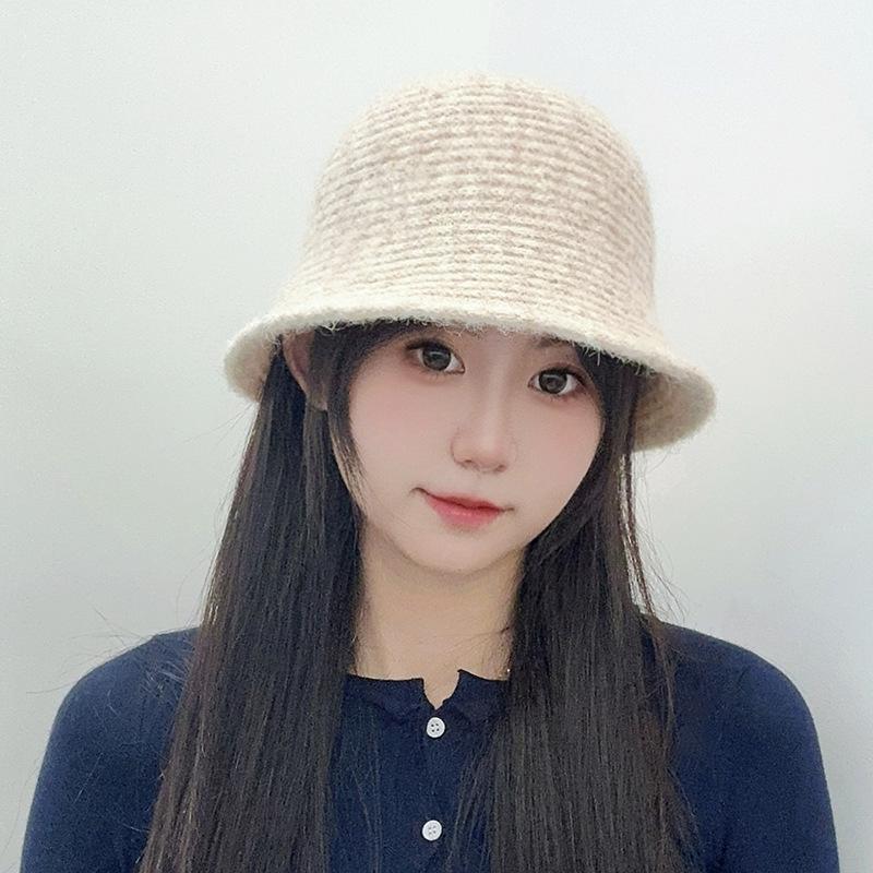 

Fleece fisherman s hat Children s autumn and winter plain and versatile face covering bucket hat Warm ear protector basin hat One Size