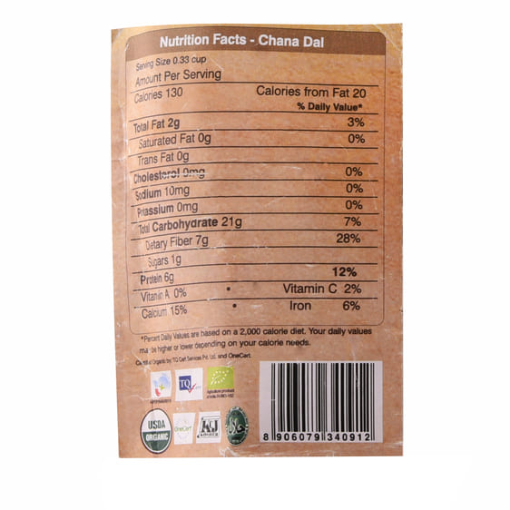 Chana Dal (450 G), Chana Dal, Organic Wellness