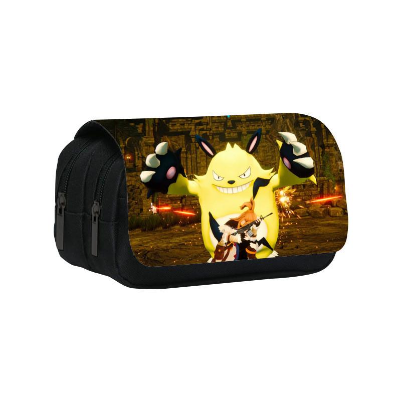 Palworld Mythical Creature Double Layer Nylon Pen Case For Students And School Supplies