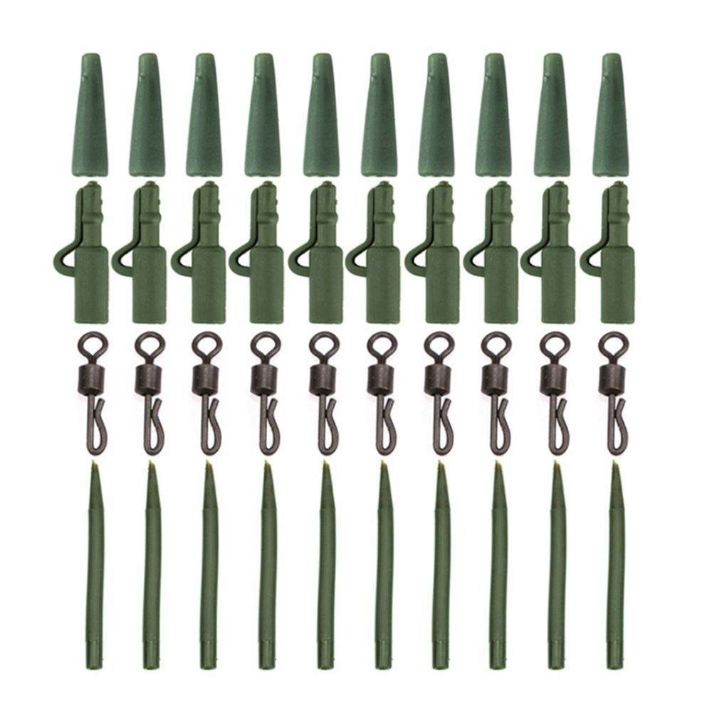

Tail Rubber Connector Fishing Tackle Carp Fishing Accessories Connector Swivel Fishing Lead Clips зелёный
