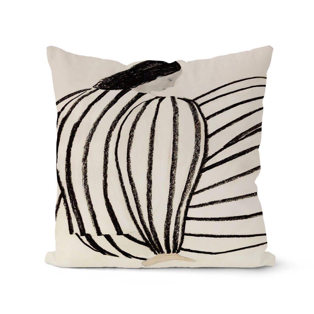 American Retro Maillard Style Pillowcase Living Room Sofa Bedroom Backrest Cushion Abstract Short Velvet Pillowcase