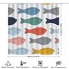 Whimsical Fish Shower Curtain Multicolor Pattern Decorative Fabric Waterproof Bath Rug Cover For Home Decoration In Bathrooms