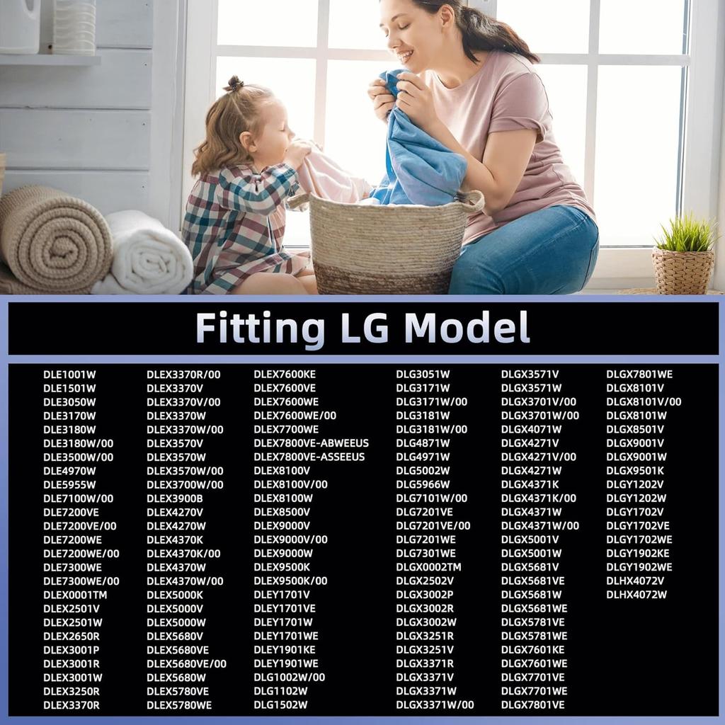 DLE2516W DLE3777W DLE5977W DLE7177WM DLE5955W DLE0442W Dryer Repair Kit Dryer Roller Kit for LG Kenmore,Includes 4581EL2002C Dryer Drum Roller,