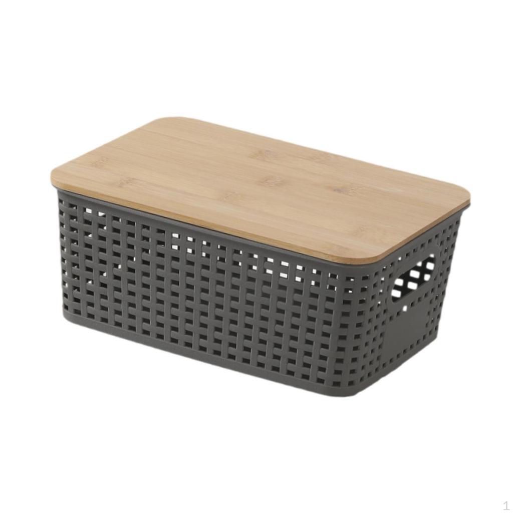 Storage Basket Weave Box Multipurpose Portable for Organizing Container Kitchen Cabinet
