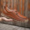 Fashion Men's Leather Casual Shoes Handmade Breathable Shoes Soft Low-top Working Shoes