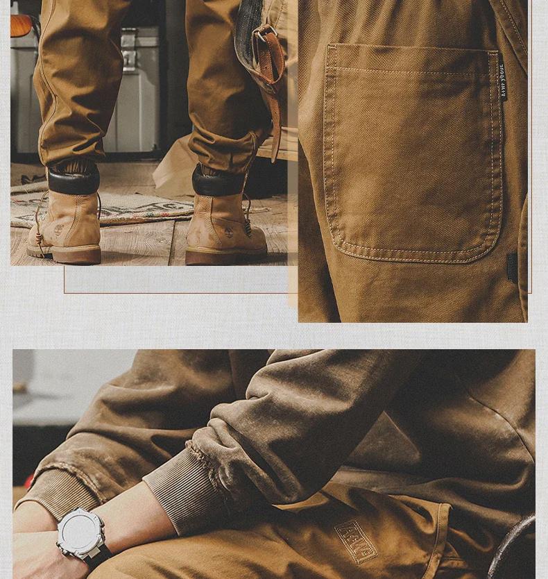 Jay Leno Men's Retro Overalls: American Heavyweight Loose Cuffed Casual Pants for Autumn.