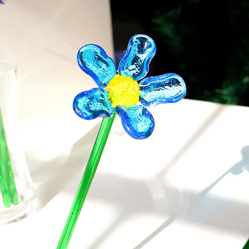 Handmade Colorful Murano Glass Flower Craft Figurine Wedding Valentine's Day Favors Gifts Table Miniature Vase Decor Ornaments