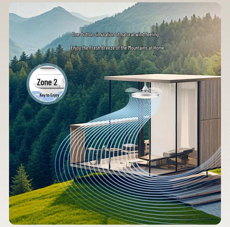 Smart Energy-Saving Ceiling Fan with Silent Remote Control and Eye-Friendly Light for Bedroom or Dining Room